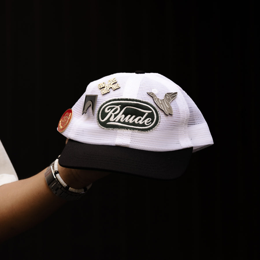 R H U D E  Patch Mesh Trucker Hat White/Black