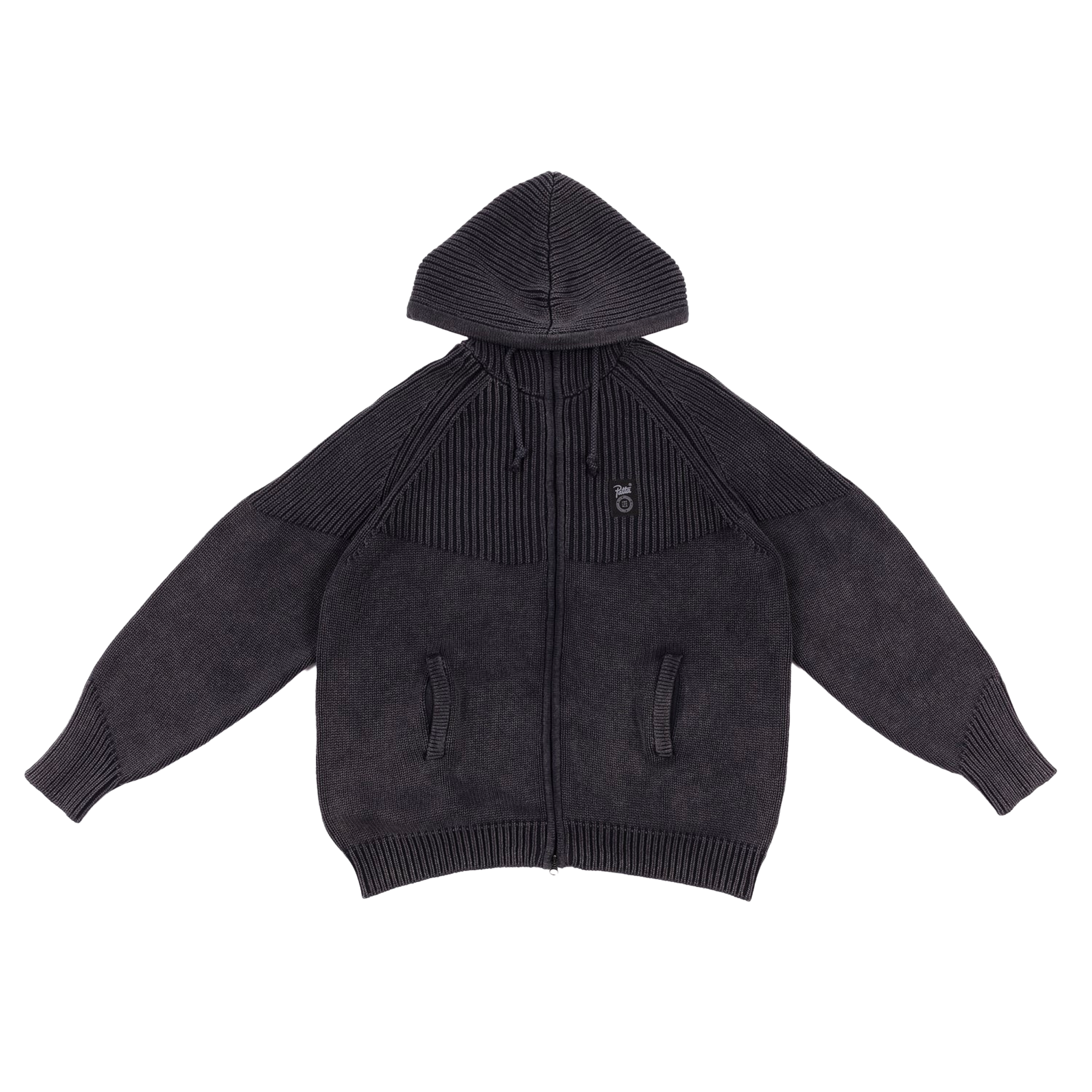 Ribbed hooded sweater sales