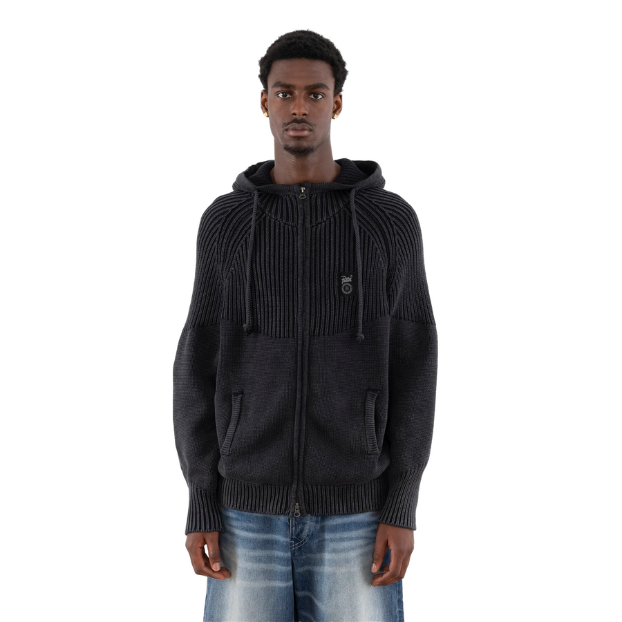 Ribbed zip up sweater sales