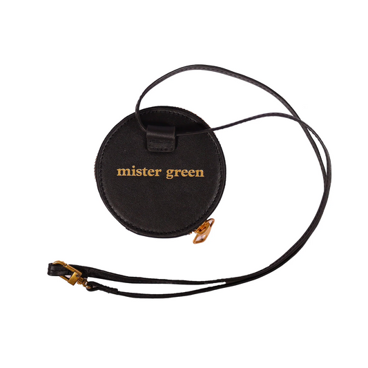 Mister Green Round Satchel Wallet w/ Strap Black