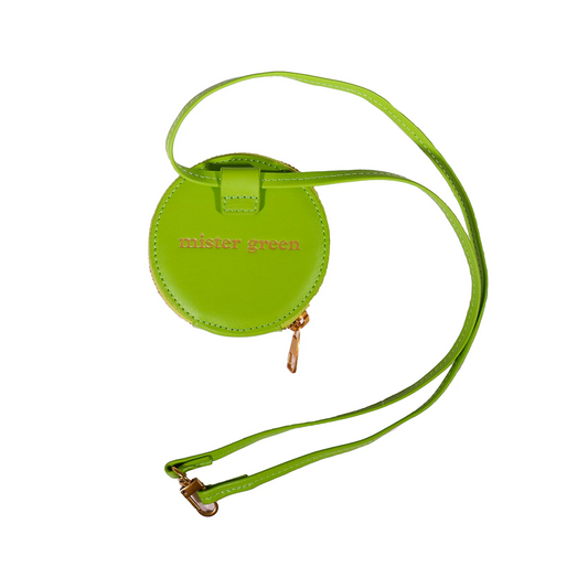 Mister Green Round Satchel Wallet w/ Strap Green