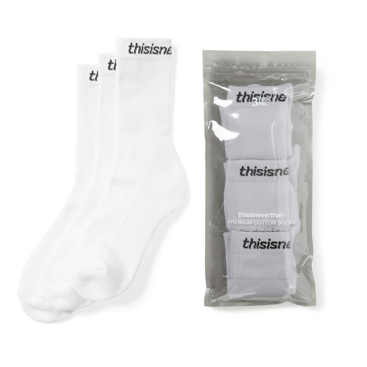 thisisneverthat SP-Logo Socks 3Pack White