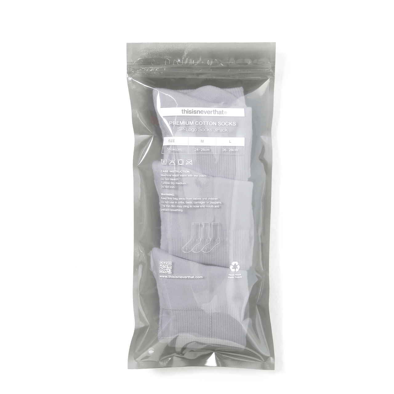 thisisneverthat SP-Logo Socks 3Pack White