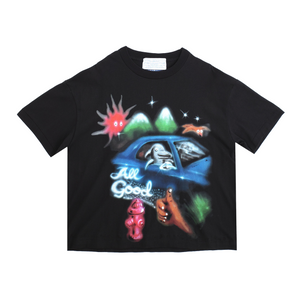 Jungles Jungles All Good Airbrush Tee Black SS-AG-BLK