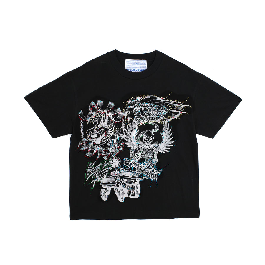 Jungles Jungles Flames n Stuff Rhinestone Tee