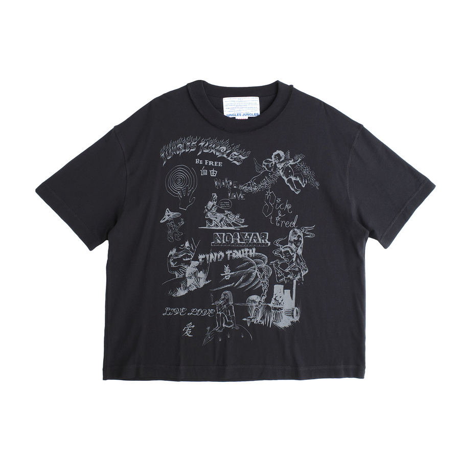 Jungles Jungles Scribbles Tee Black SS-SCRB-BLK