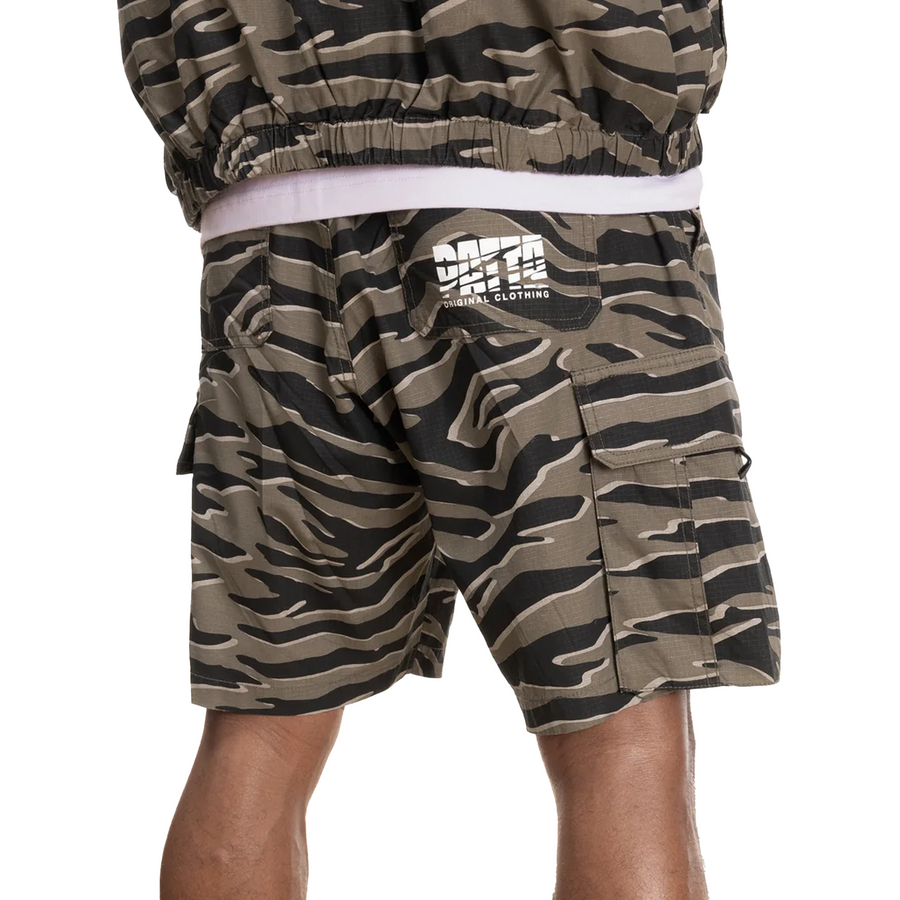 Patta Tiger Stripe Camo Cargo Ripstop Shorts Multi Laced