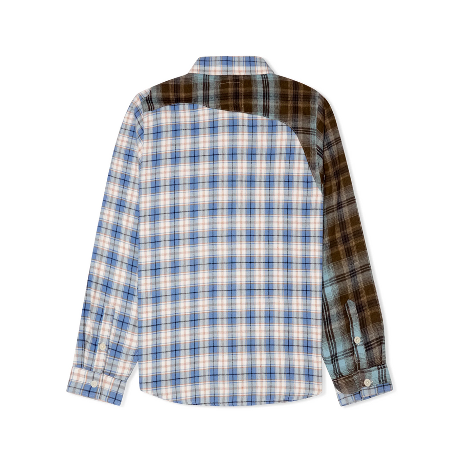 Kidsuper Patchwork Face Flannel Shirt Blue SS25-LTP-02