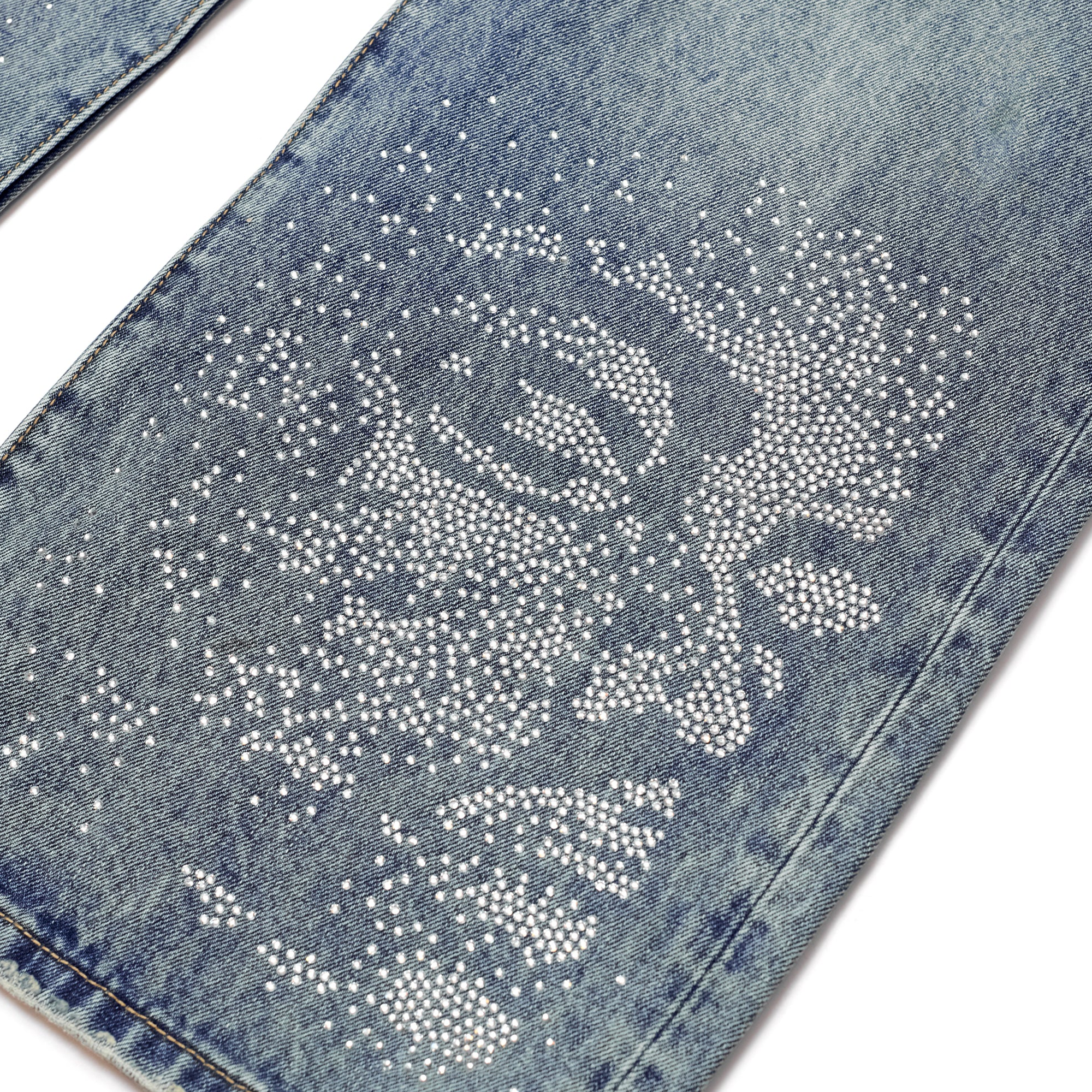 Kidsuper Rhinestone Face Jeans Blue SS25-PT-23