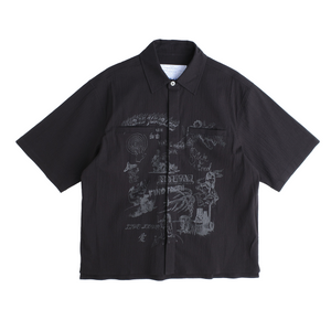 Jungles Jungles Scribbles Button Up Black SSB-SCRB-BLK