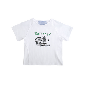 Jungles Jungles Holidays Baby Tee White SSW-HLDYWHT