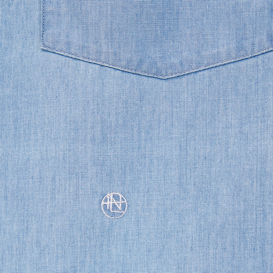 Nanamica Regular Collar Chambray Shirt Indigo Bleach