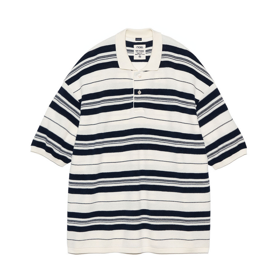 Nanamica Stripe Polo Sweater Ecru