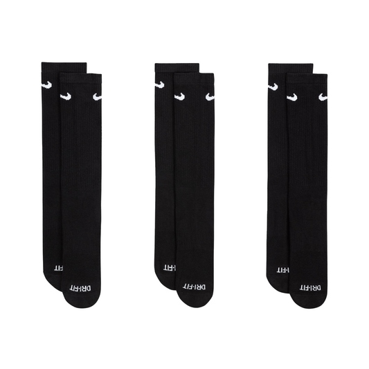 Nike Everyday Plus Cushioned Training Crew Socks (3 Pairs) Black/White SX6888-010
