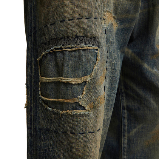 Neighborhood Savage Denim Dp Wide Pants Indigo