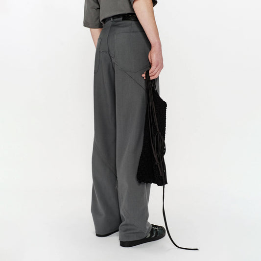 Song For The Mute "Slash" Loose Pleated Pant Grey