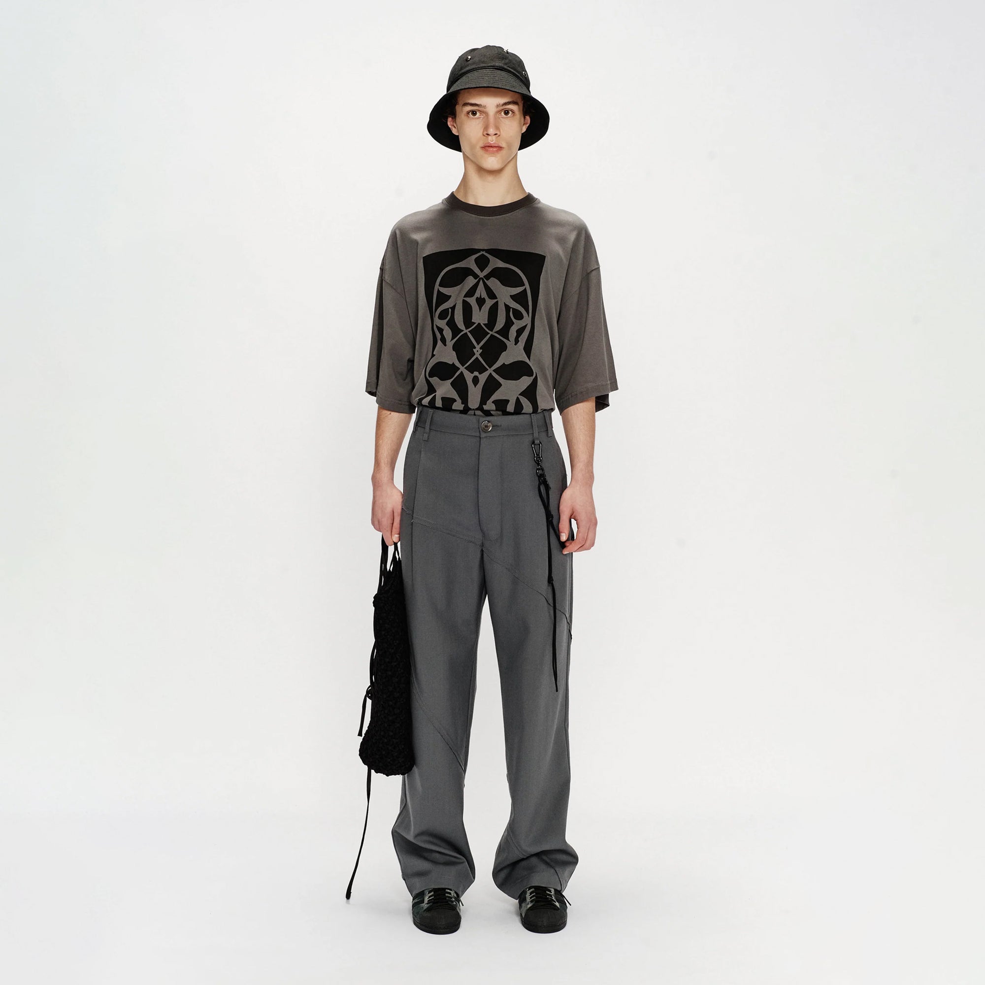 Song For The Mute "Slash" Loose Pleated Pant Grey