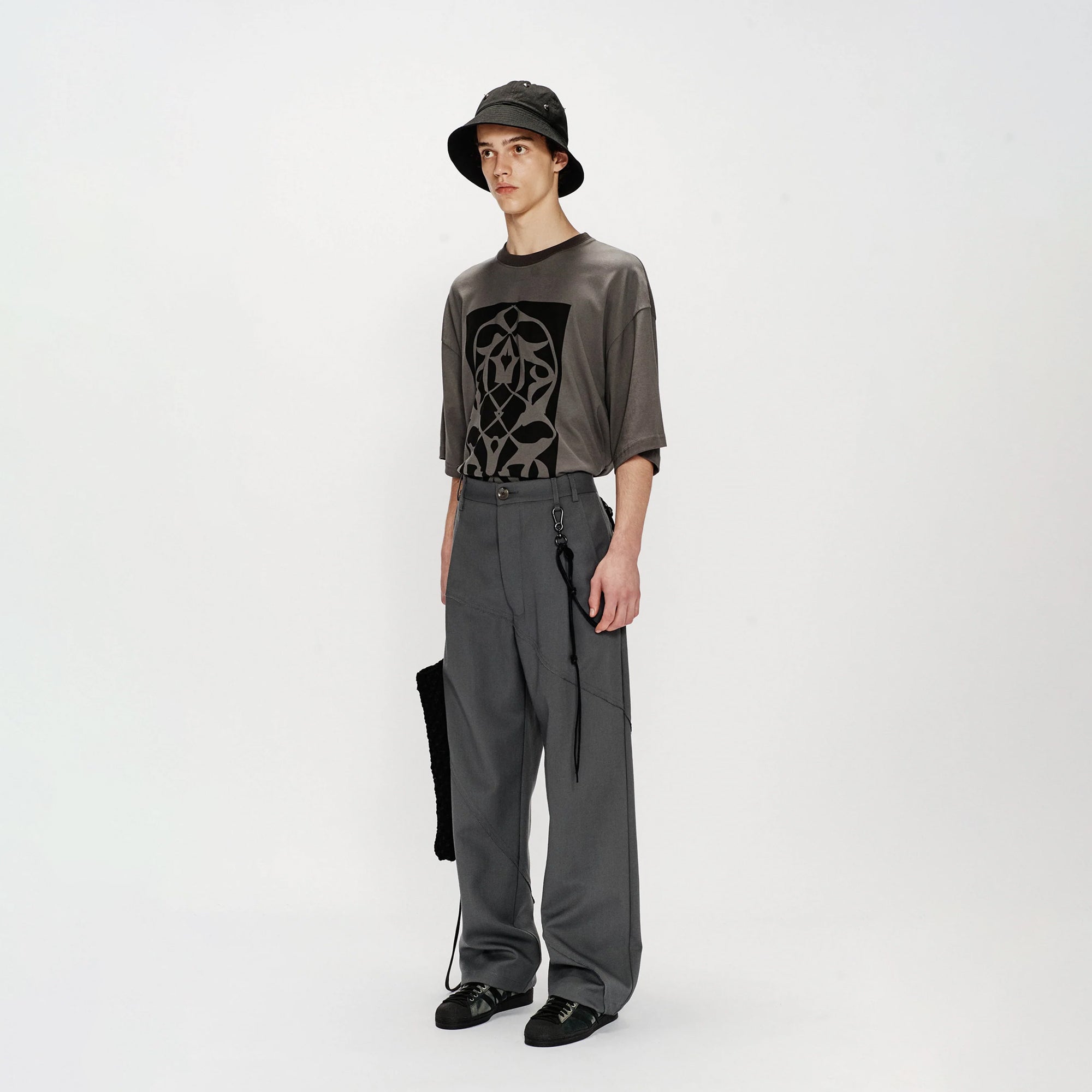 Song For The Mute "Slash" Loose Pleated Pant Grey