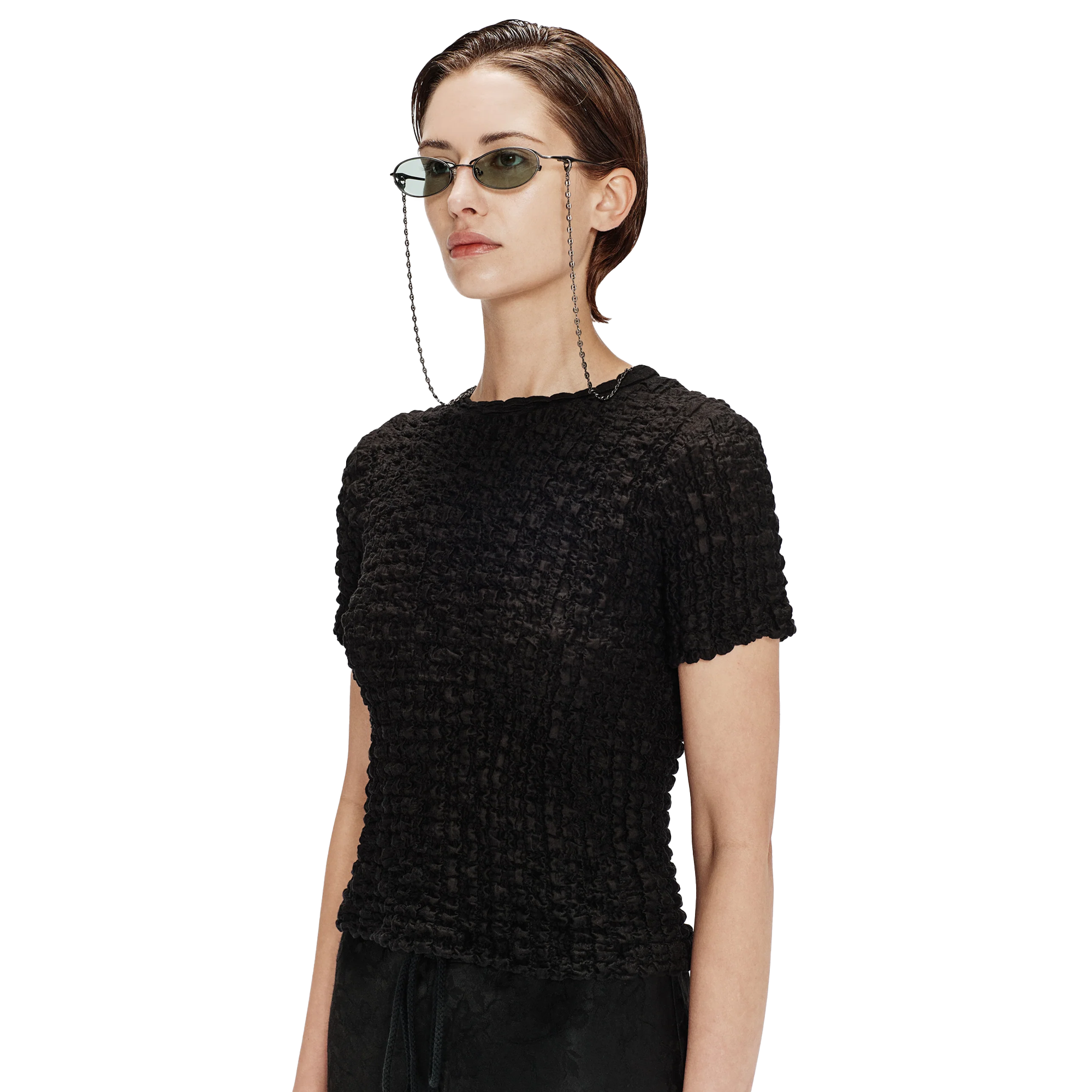 Song For The Mute Women's Slim Tee Black 251_WTS009_POPCBLK