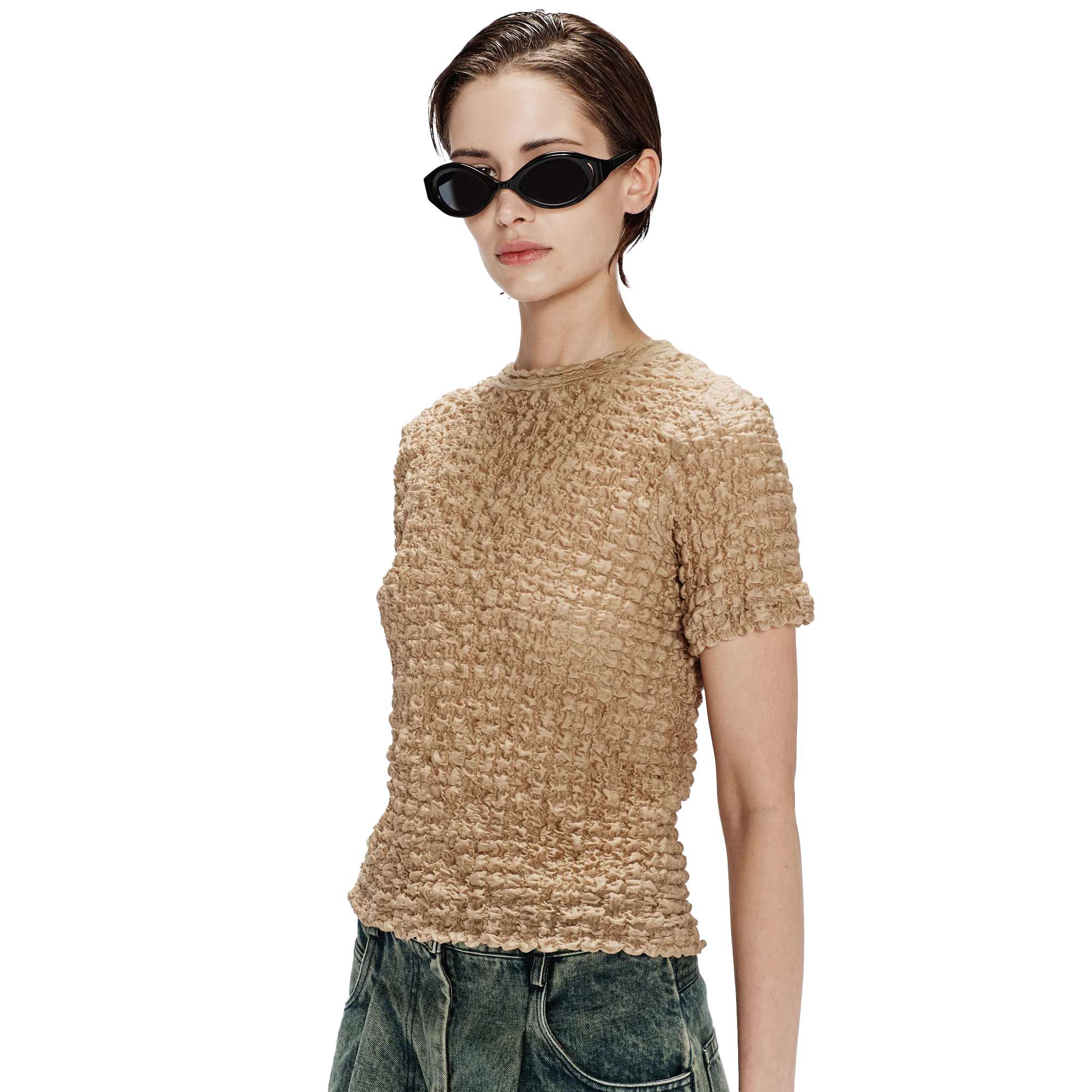 Song For The Mute Women's Slim Tee Camel 251_WTS009_POPCCML