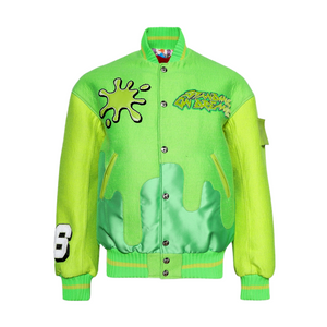 Members of The Rage Slime Oversized Varsity Jacket Nckeldn Green