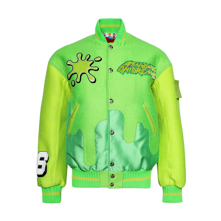 Members of The Rage Slime Oversized Varsity Jacket Nckeldn Green