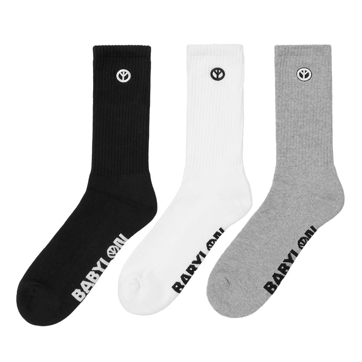 Babylon LA Sock 3 Pack Black/White/Grey