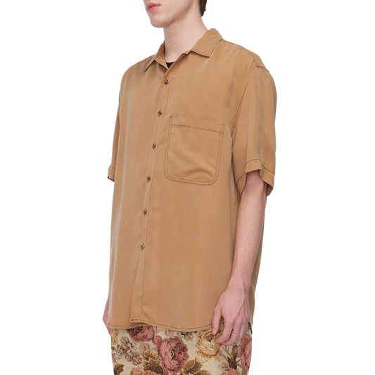 Song For The Mute Short Sleeve Oversized Shirt Camel