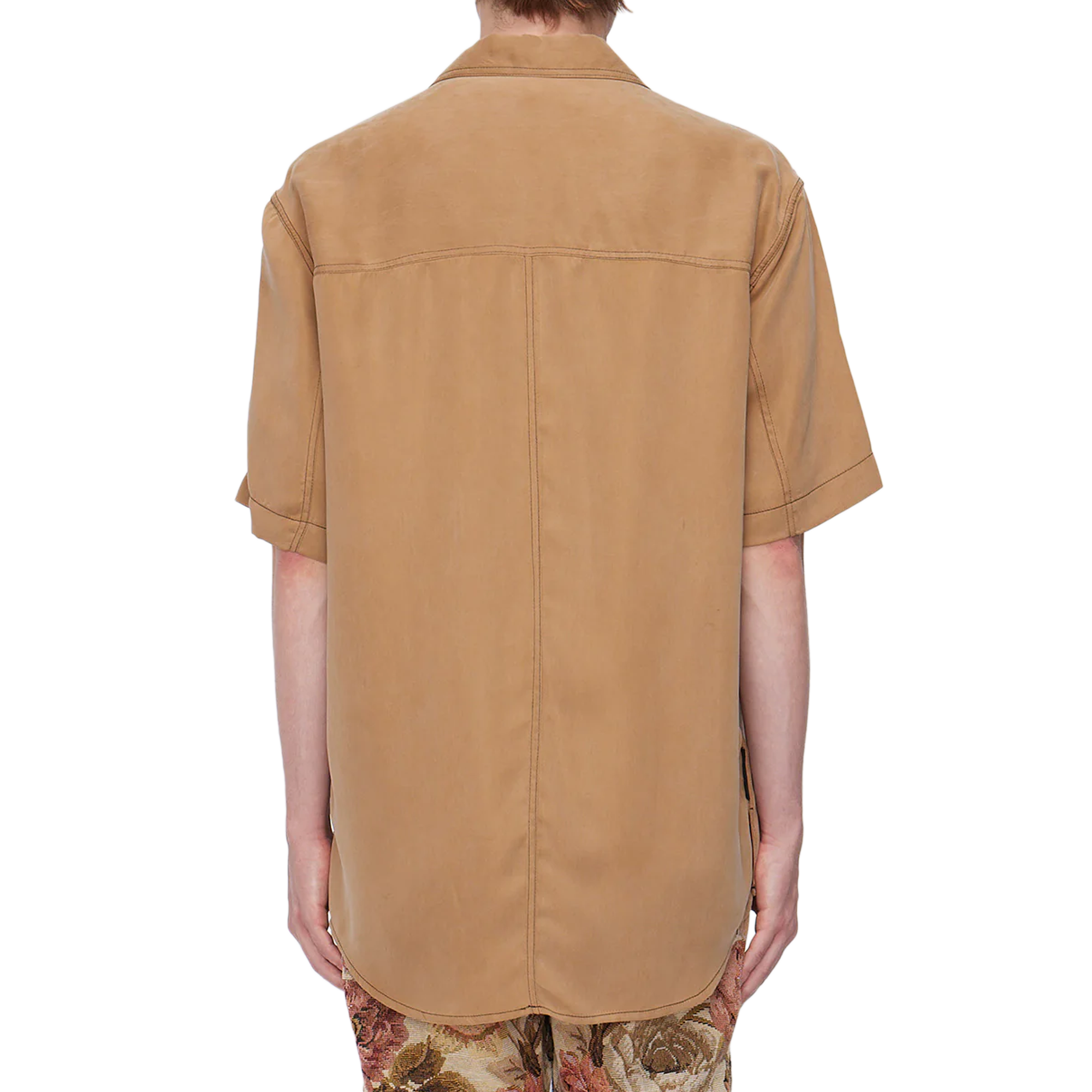 Song For The Mute Short Sleeve Oversized Shirt Camel