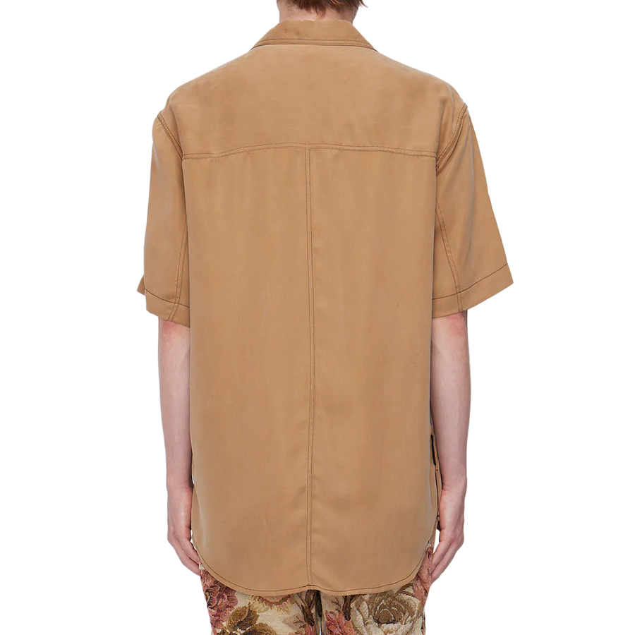 Song For The Mute Short Sleeve Oversized Shirt Camel