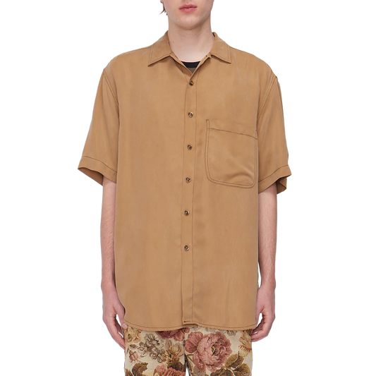 Song For The Mute Short Sleeve Oversized Shirt Camel