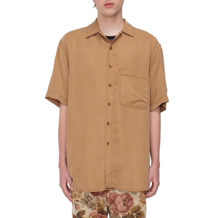 Song For The Mute Short Sleeve Oversized Shirt Camel