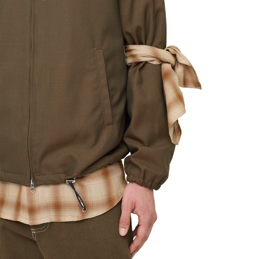 Song For The Mute Slim Coach Jacket Brown