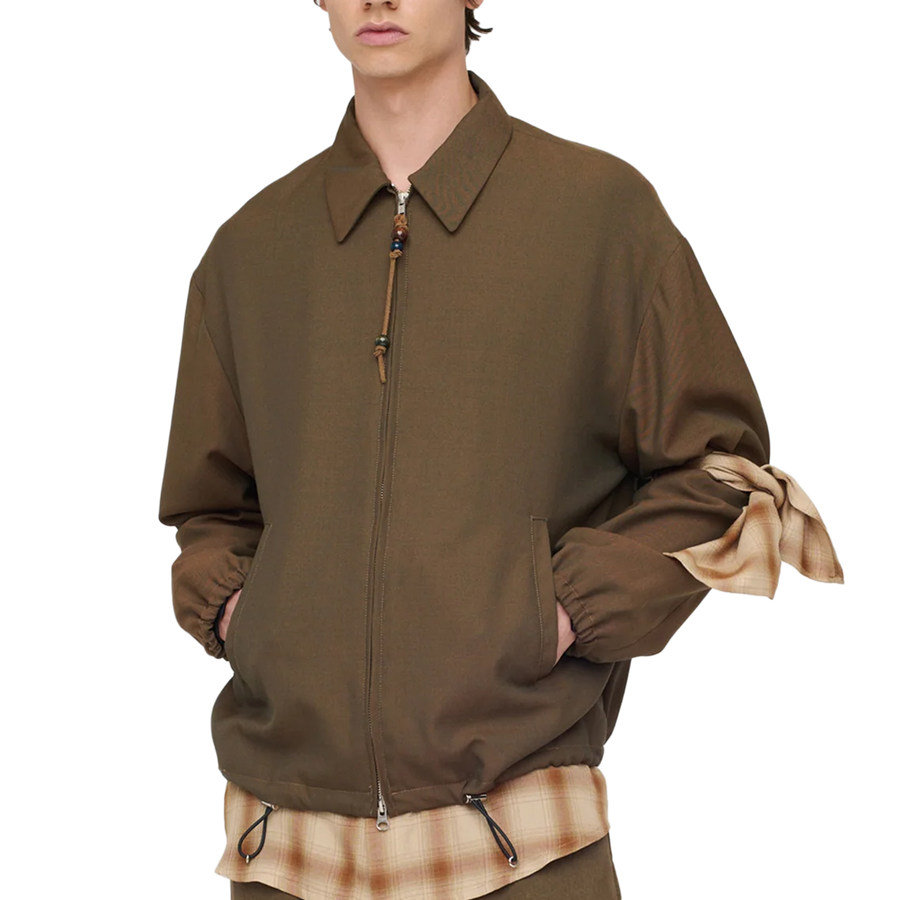 Song For The Mute Slim Coach Jacket Brown