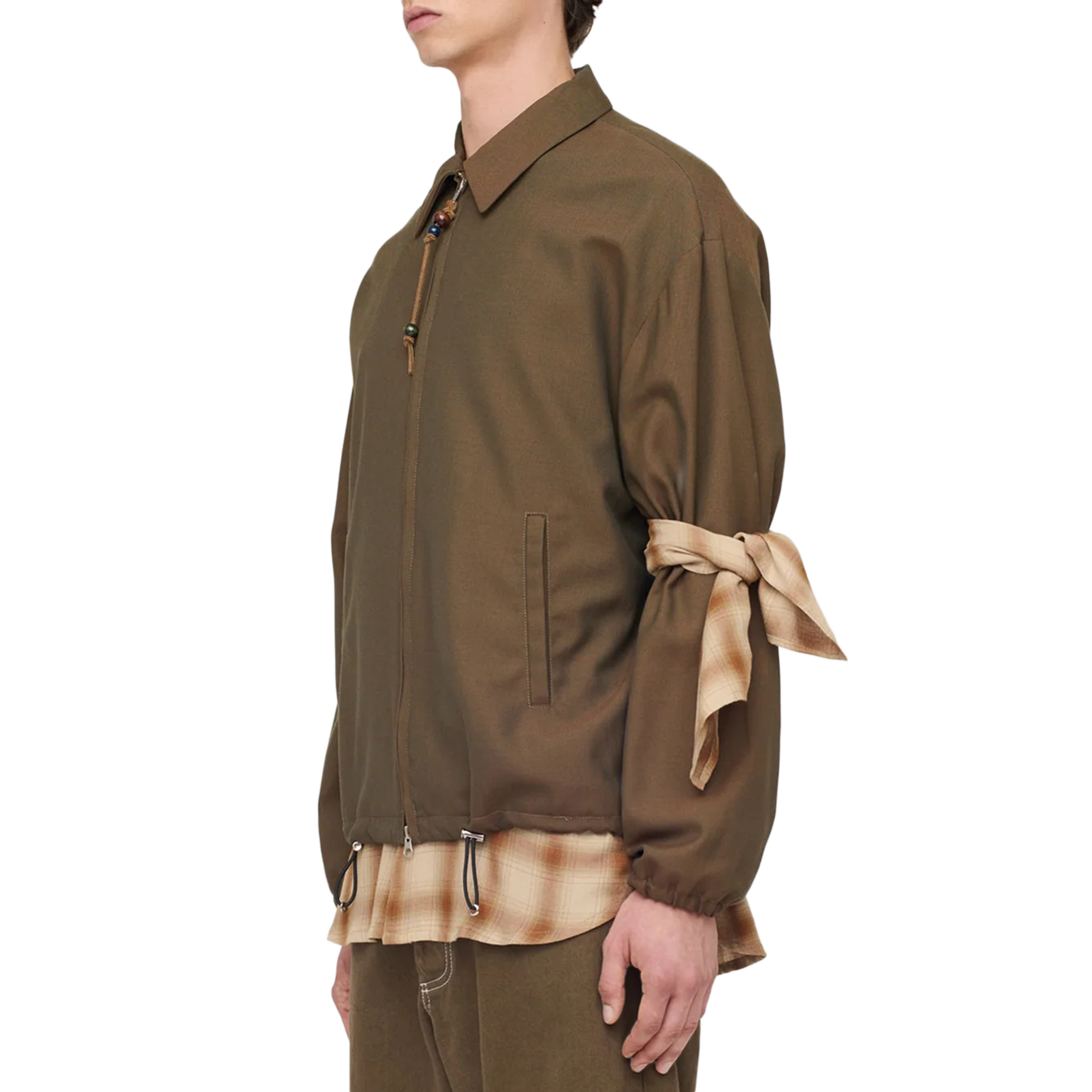 Song For The Mute Slim Coach Jacket Brown