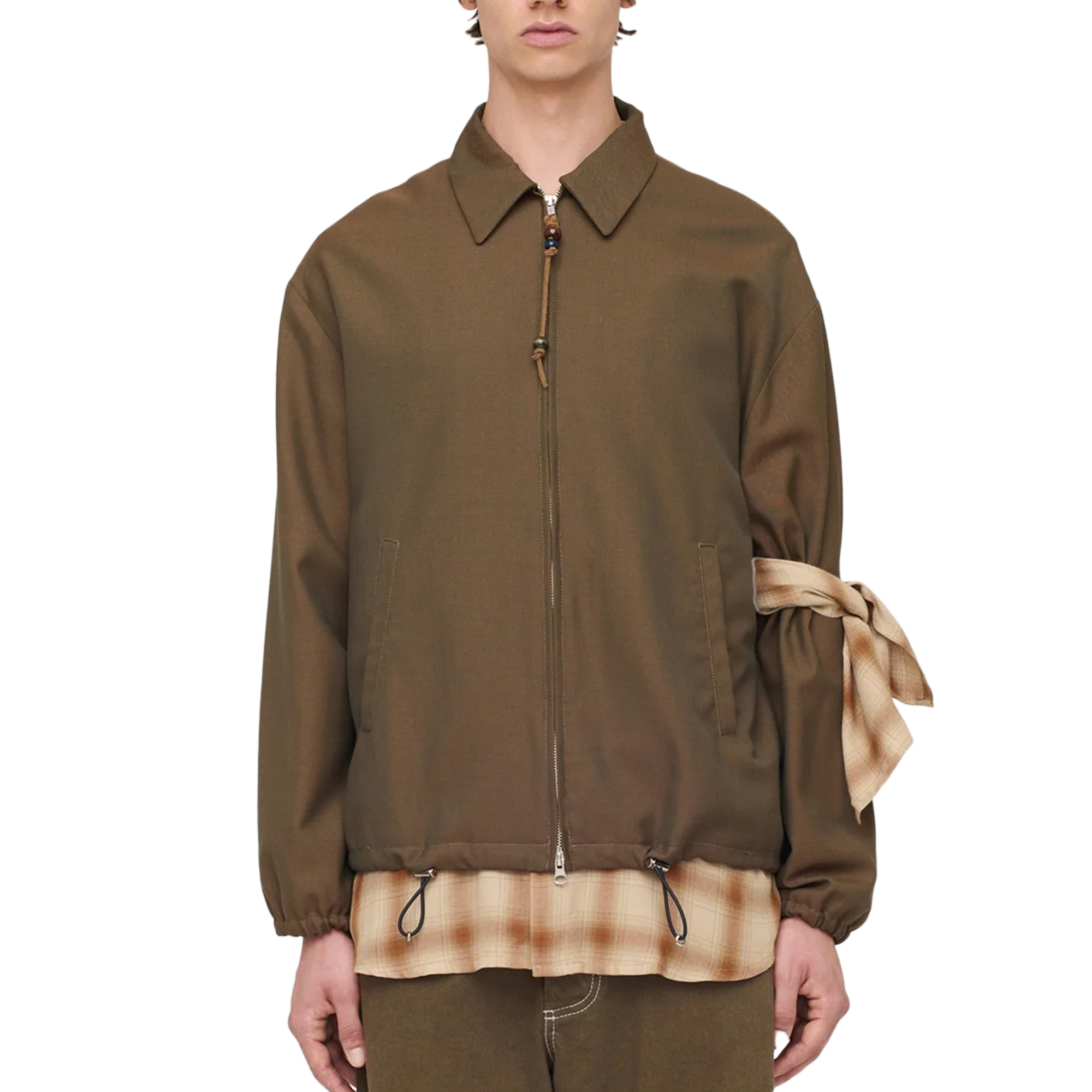 Song For The Mute Slim Coach Jacket Brown