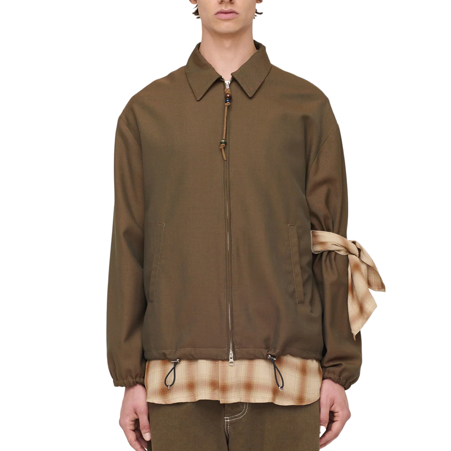 Song For The Mute Slim Coach Jacket Brown