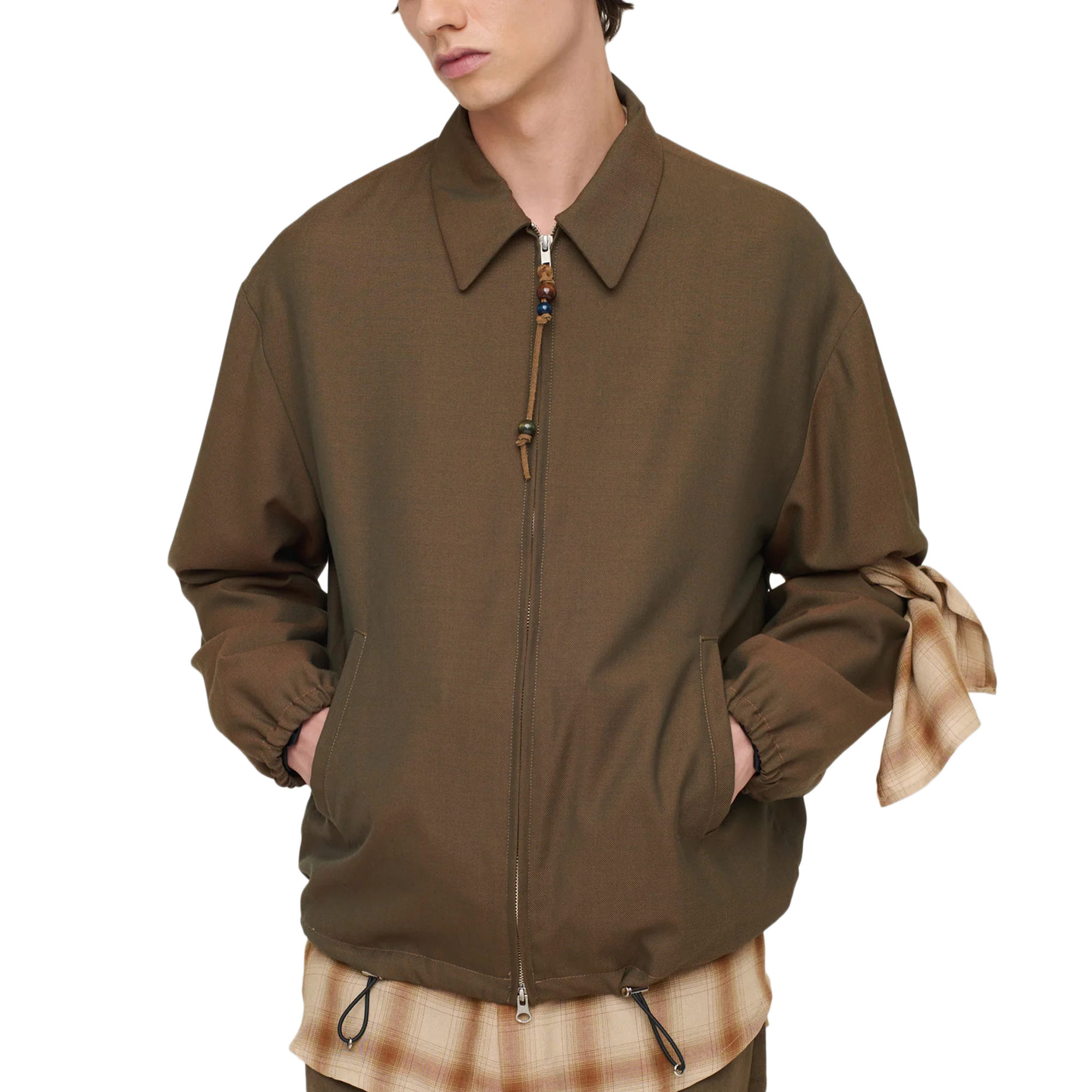 Song For The Mute Slim Coach Jacket Brown