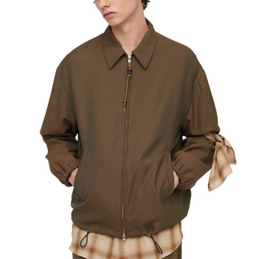 Song For The Mute Slim Coach Jacket Brown