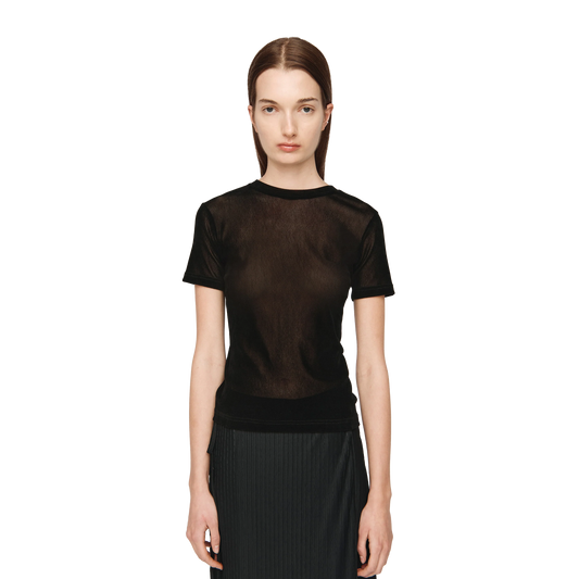 Song For The Mute Women's Slim T-Shirt Velvet Jersey Black