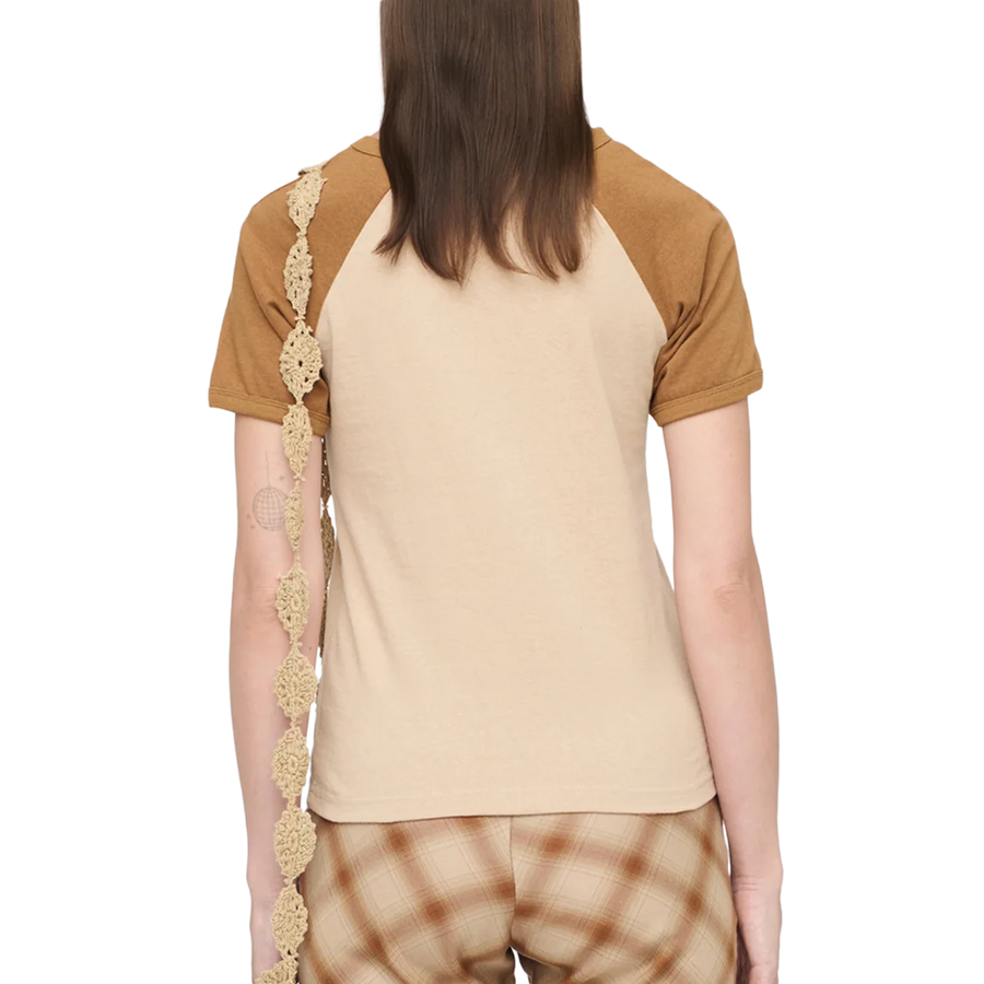 Song For The Mute Women's "Flower" Raglan Slim Tee Nude