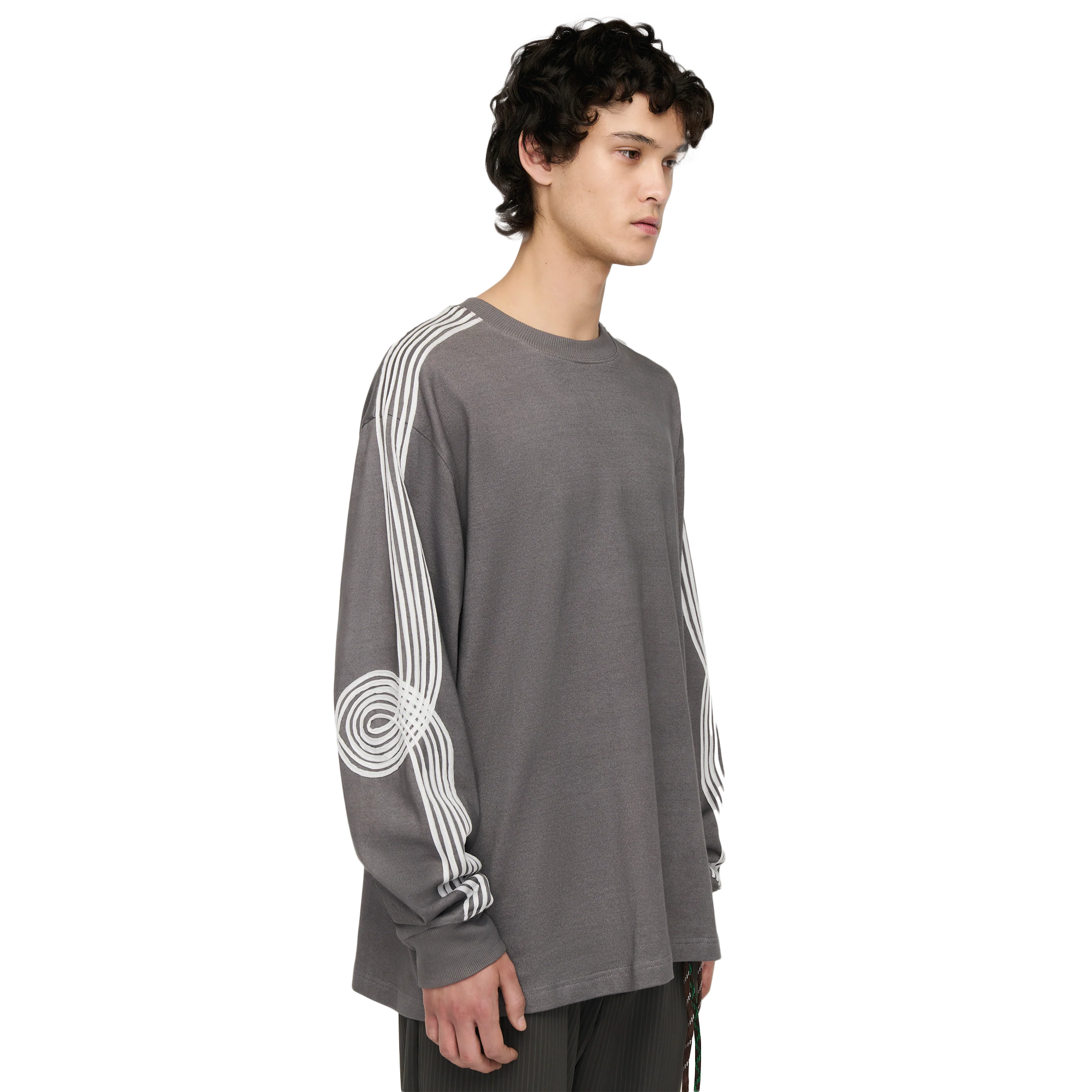 Song For The Mute ''Applique'' Oversized Crew Neck Pullover Overdye Grey