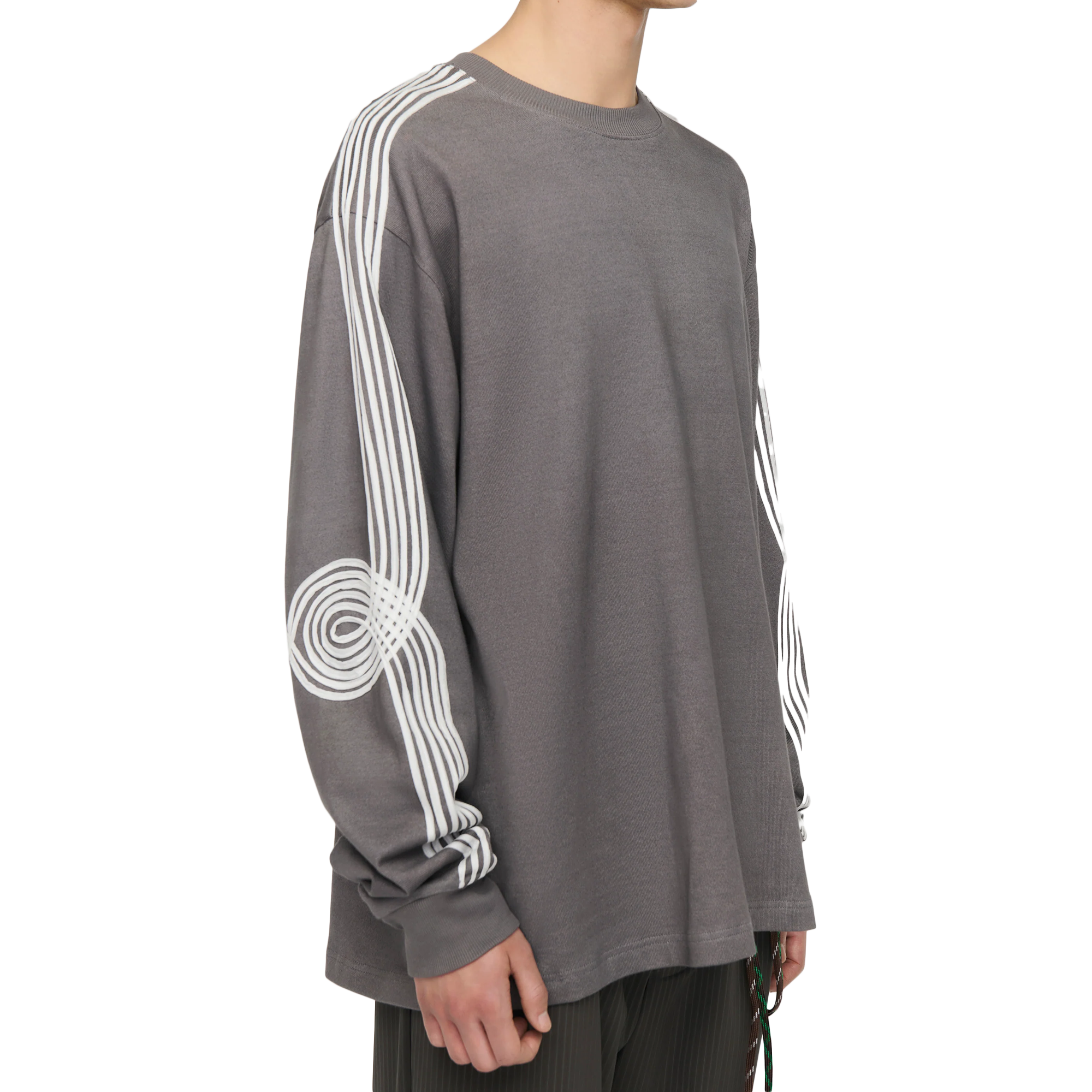 Song For The Mute ''Applique'' Oversized Crew Neck Pullover Overdye Grey