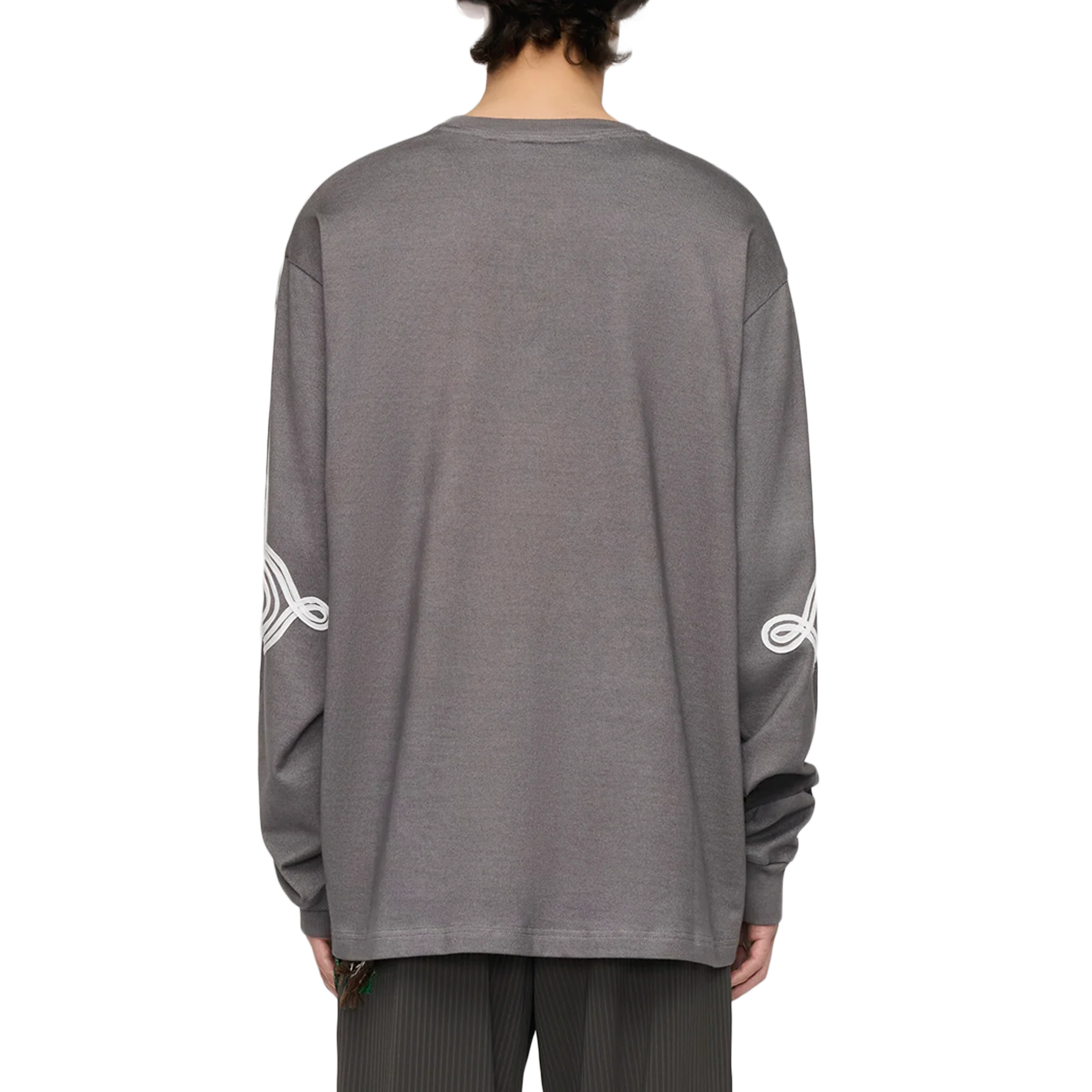 Song For The Mute ''Applique'' Oversized Crew Neck Pullover Overdye Grey