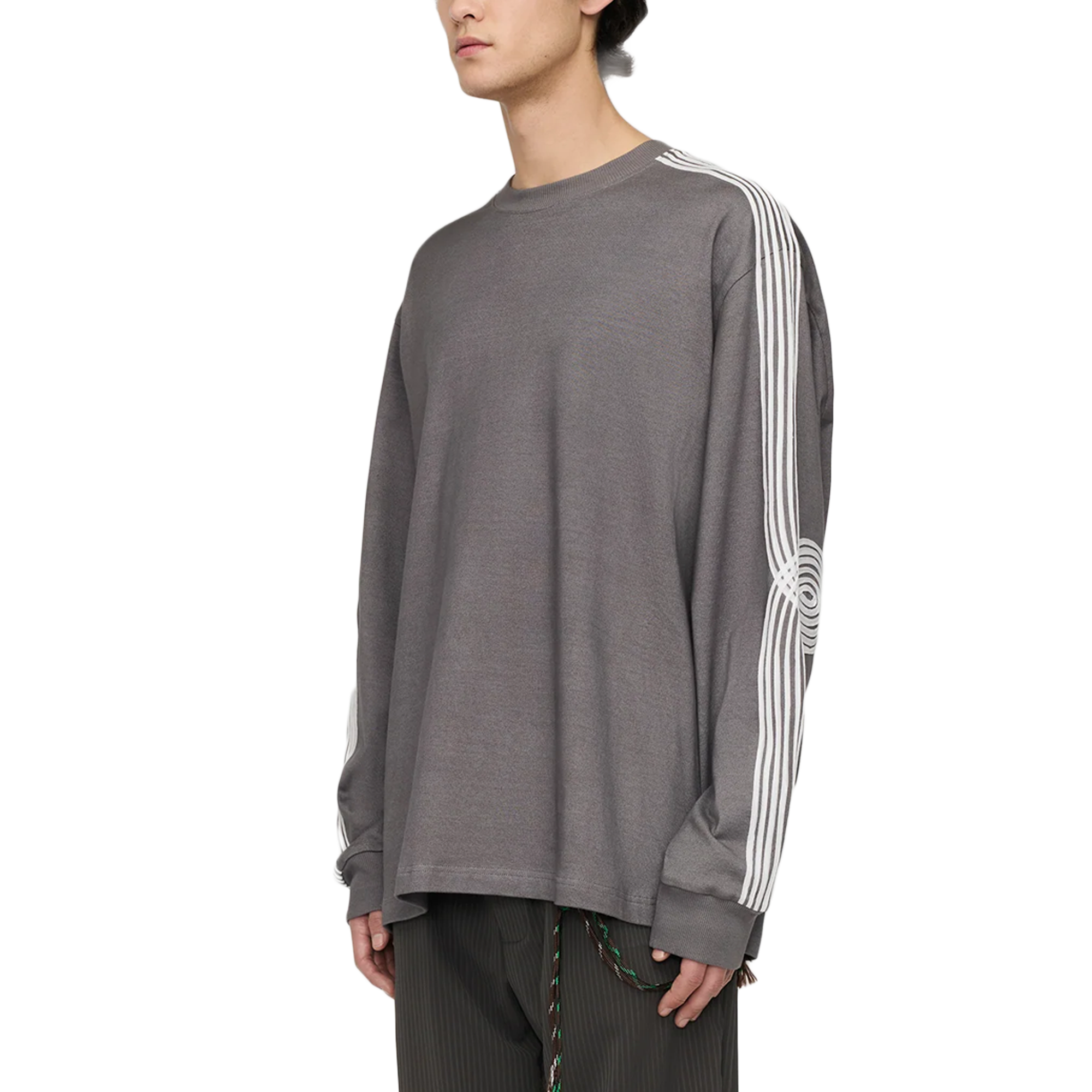 Song For The Mute ''Applique'' Oversized Crew Neck Pullover Overdye Grey