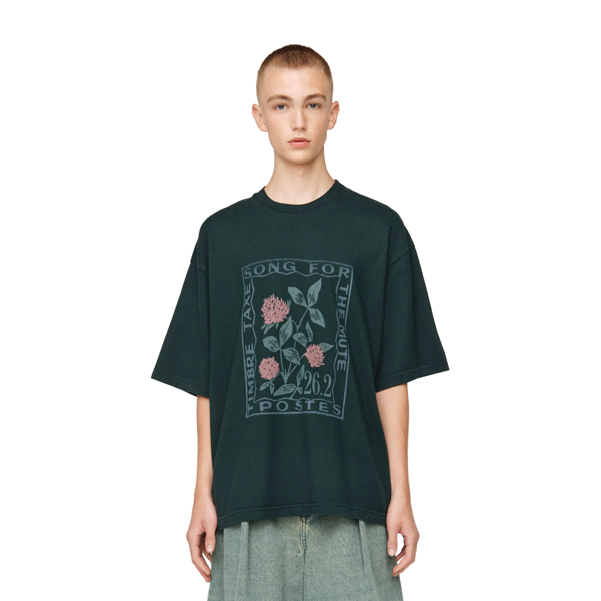 Song For The Mute ''Clover Red'' Gym T-Shirt Overdye Petrol