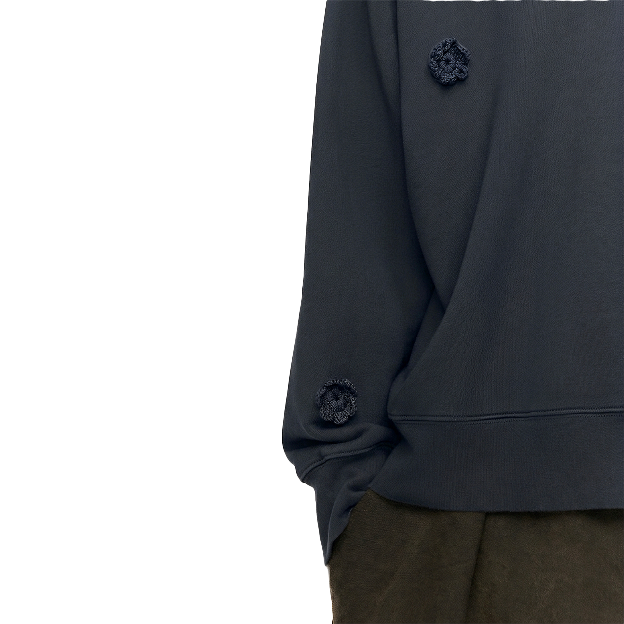 Song For The Mute ''Daisy'' Quarter Zip Jumper Overdye Navy