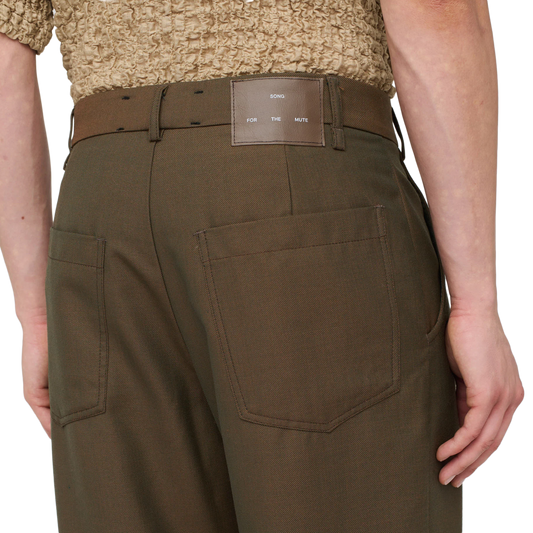 Song For The Mute "Flower" Loose Pleated Pant Brown