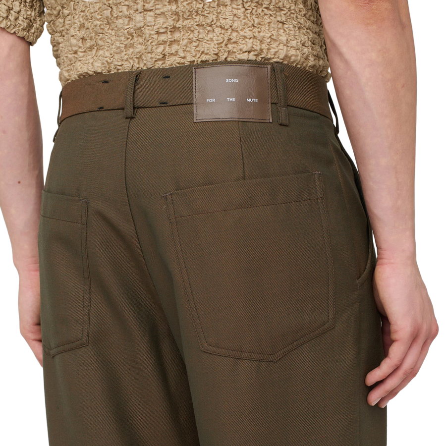 Song For The Mute "Flower" Loose Pleated Pant Brown