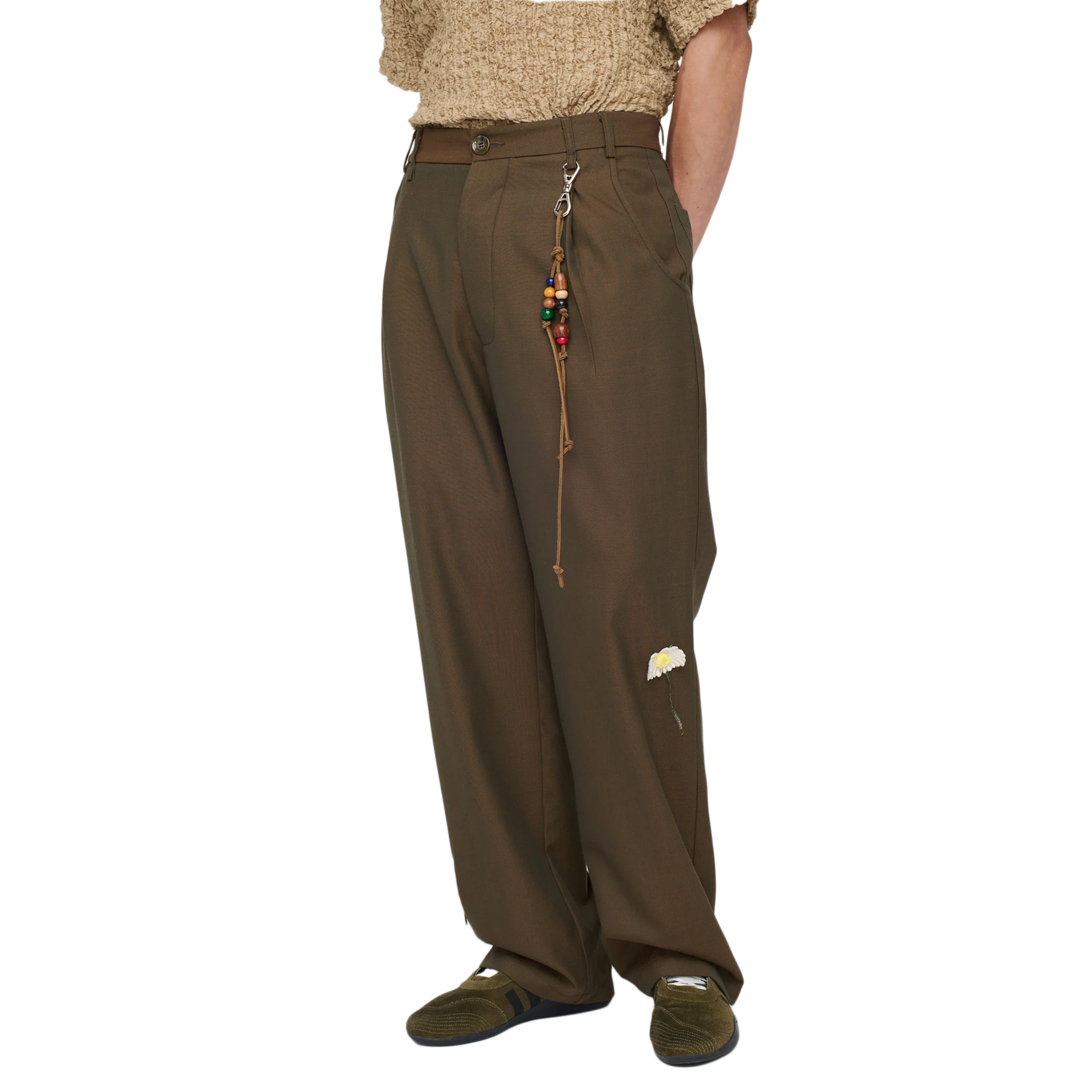 Song For The Mute "Flower" Loose Pleated Pant Brown